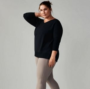 Athleta V-Neck Coaster Luxe Sweatshirt, Medium NWT